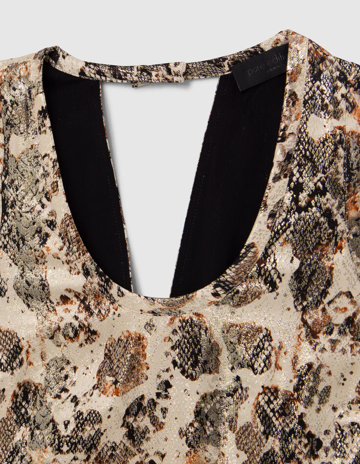 Pure Edition &ndash; Goldfarbenes Damentop mit Python-Gold-Print-5