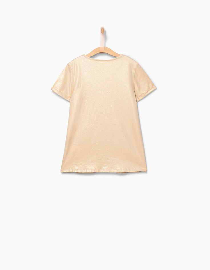 Camiseta dorada bordado Jolie et Adorable niña-3