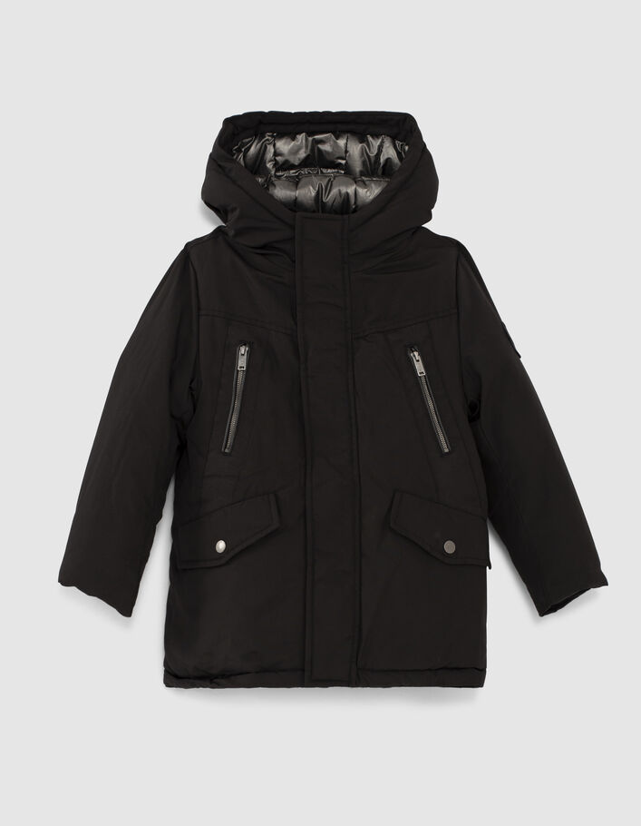 Boys’ 2-in-1 black parka with bronze padded jacket - IKKS