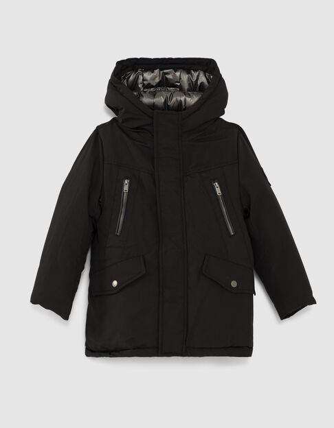 Boys’ 2-in-1 black parka with bronze padded jacket - IKKS