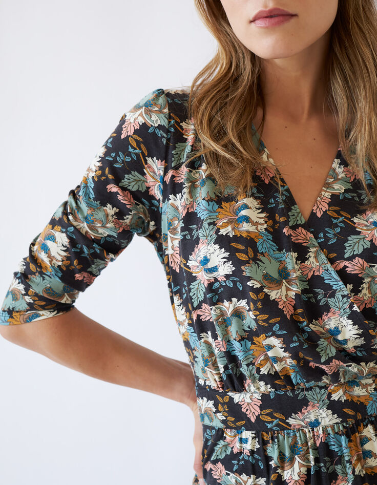 Vestido punto viscosa Ecovero™ flores retro mujer-3