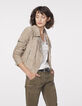 Women's beige goat suede jacket-2