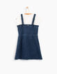 Vestido-peto 2 en 1 vaquero con camiseta niña-4