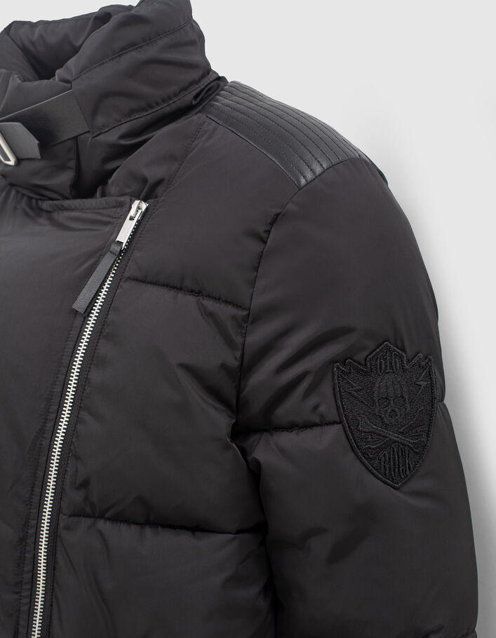 Women’s black quilted long padded jacket - IKKS