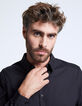 Chemise noire détail col Easy Care Homme-4