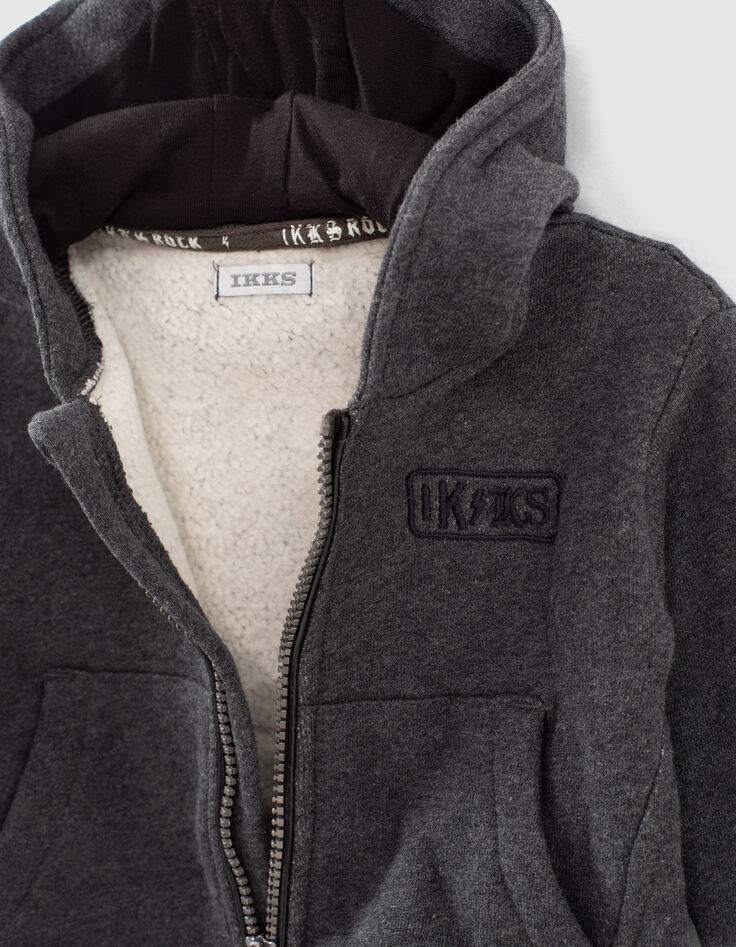 Graue Sweatjacke mit Ritterhelm für Babyjungen -6