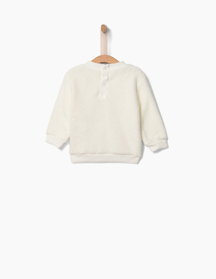 Sweat blanc esprit doudou bébé garçon-2