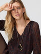 Vestido gasa jacquard metalizado estampado barroco-7