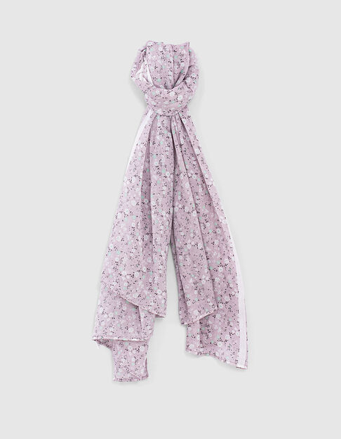 Lichtpaarse sjaal bloemenprint meisjes - IKKS
