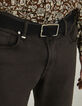 Men’s dark chocolate Peter SLIM jeans in recycled fabrics-3