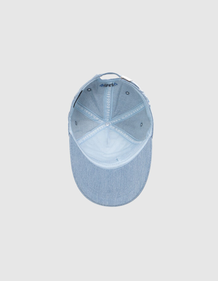 Blaue Mädchenschirmmütze aus Lyocell® mit Herzsteppnähten - IKKS