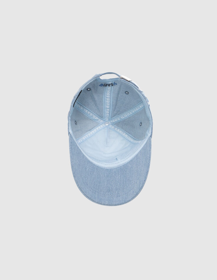 Casquette bleue Lyocell® matelassage cœurs fille-5