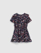 Robe marine mini me imprimé fleurs fille -3