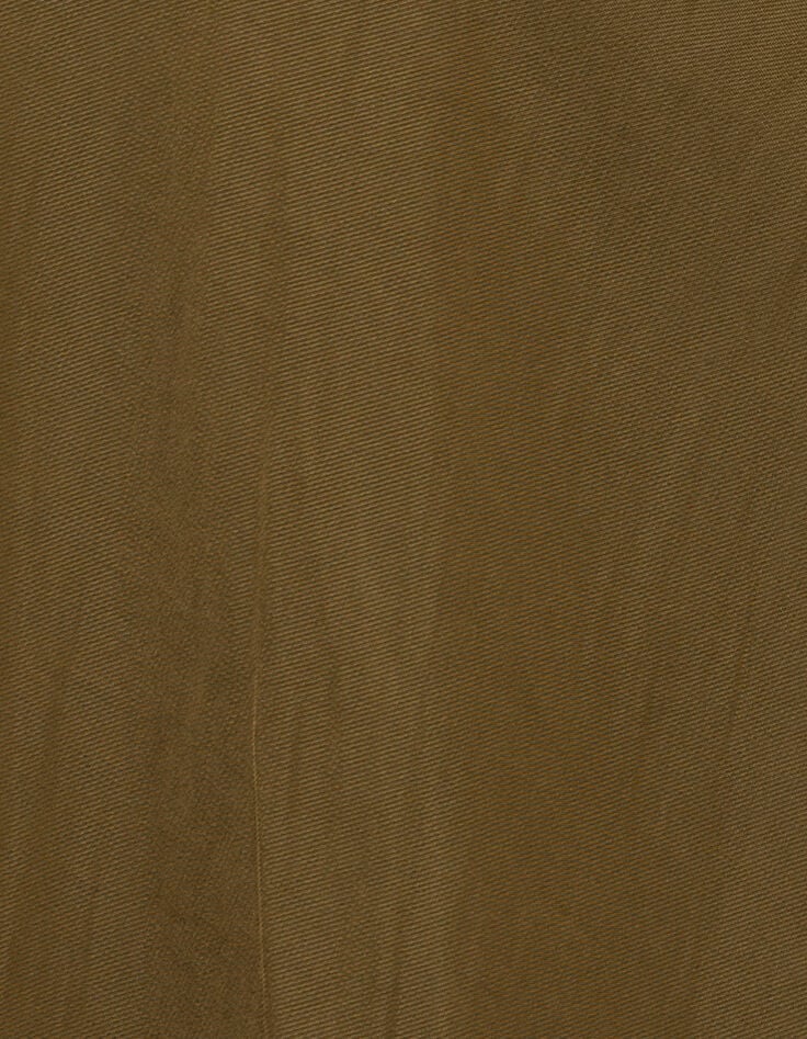 Women’s khaki recycled polyester flowing midi dress-6 Women’s khaki recycled polyester flowing midi dress-6