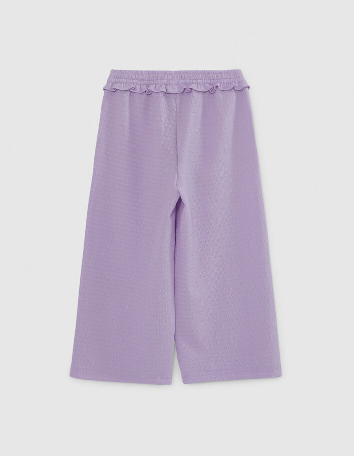 Pantalón ancho lila fluido tejido relieve niña - IKKS