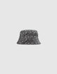 Boys’ black organic cotton sun hat with exotic leaf print-3