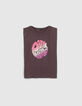 Graues Mädchen-T-Shirt mit Vintage-Schriftzug-1
