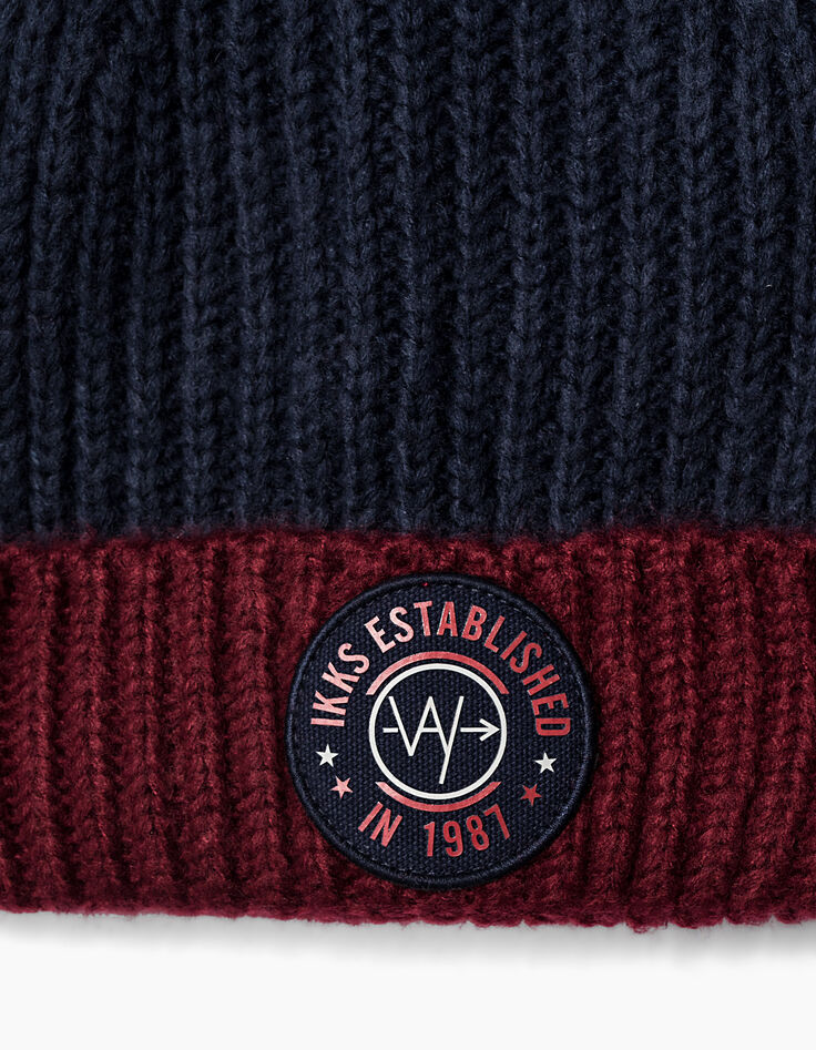 Boys’ two-tone beanie hat -3