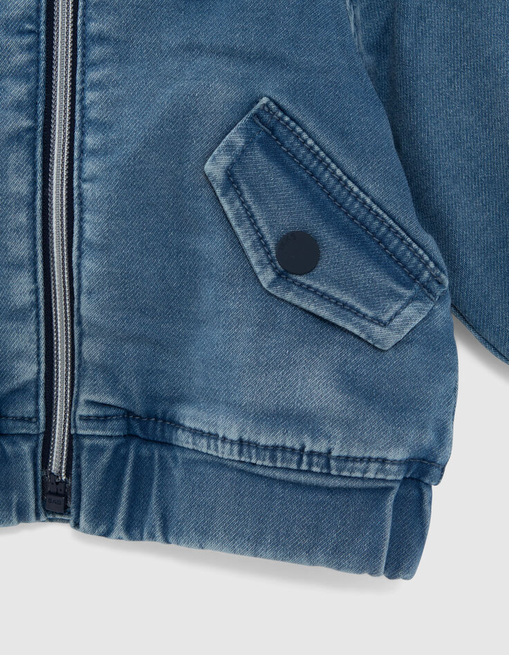 Veste en jean bleu broderie dos b&eacute;b&eacute; gar&ccedil;on-5