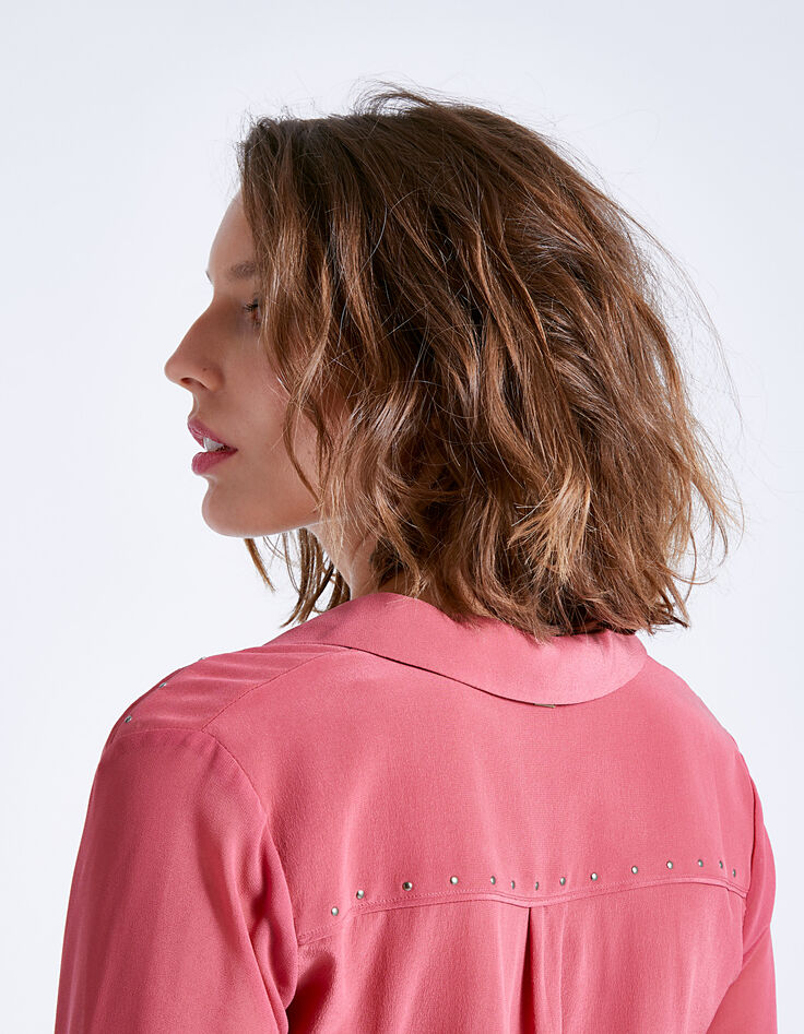 Blouse fluide en soie manches en voile femme-3