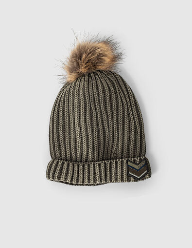 Bonnet bronze tricot côtelé effet délavé garçon  - IKKS