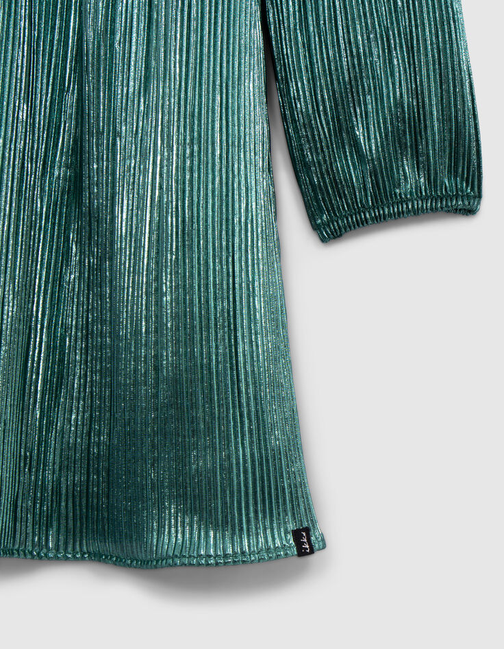 Robe émeraude plissée métallisée-4 Robe émeraude plissée métallisée-4