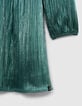 Robe émeraude plissée métallisée-4 Robe émeraude plissée métallisée-4