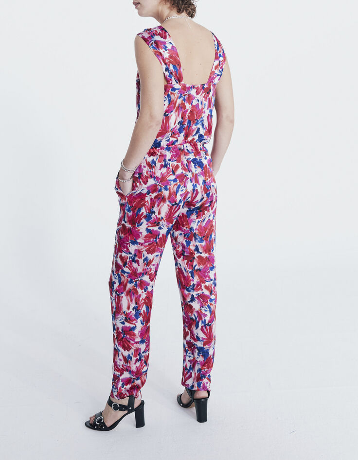Combinaison en voile imprimé floral flash recycle femme-3