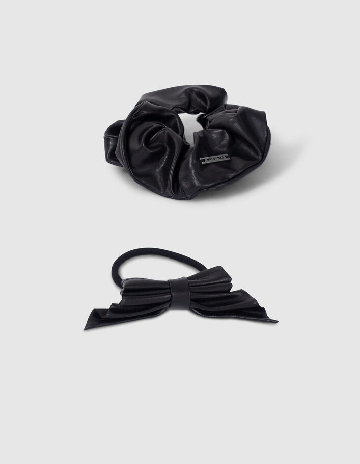 Chouchou noir et élastique avec nœud fille - IKKS