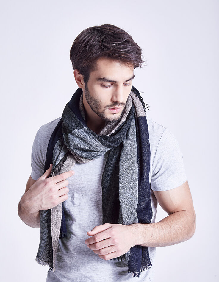 Chèche vison façon patchwork Homme-4
