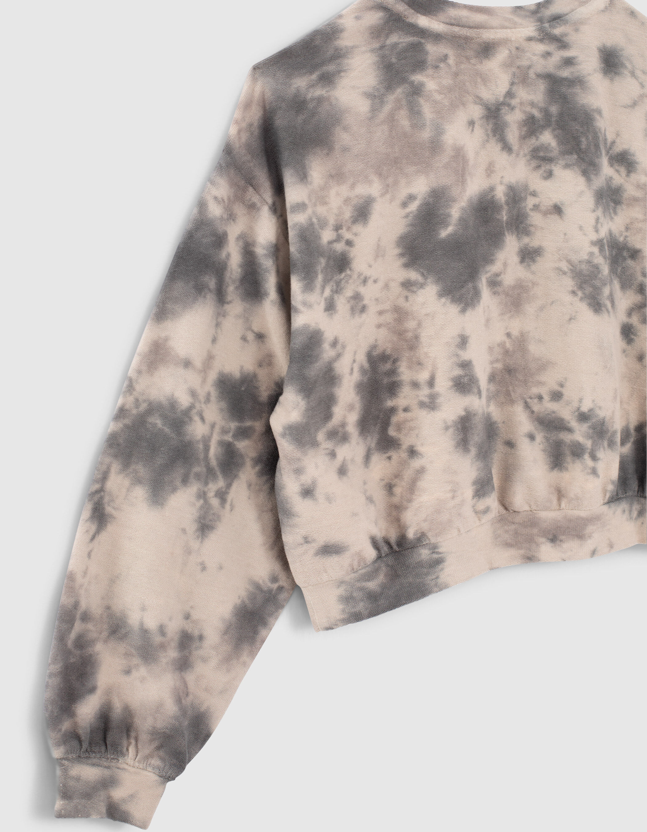 Girls black and white tie dye cropped sweatshirt IKKS