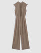 Dames jumpsuit met visgraatmotief in goud-7