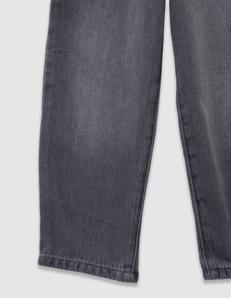 Graue Mädchen-Mom-Jeans sichtbare Knöpfe-7 Graue Mädchen-Mom-Jeans sichtbare Knöpfe-7