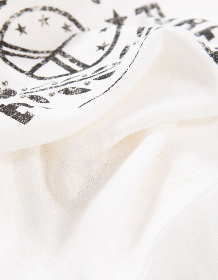 Weißes Damen-T-Shirt mit Peace-Abzeichen - IKKS