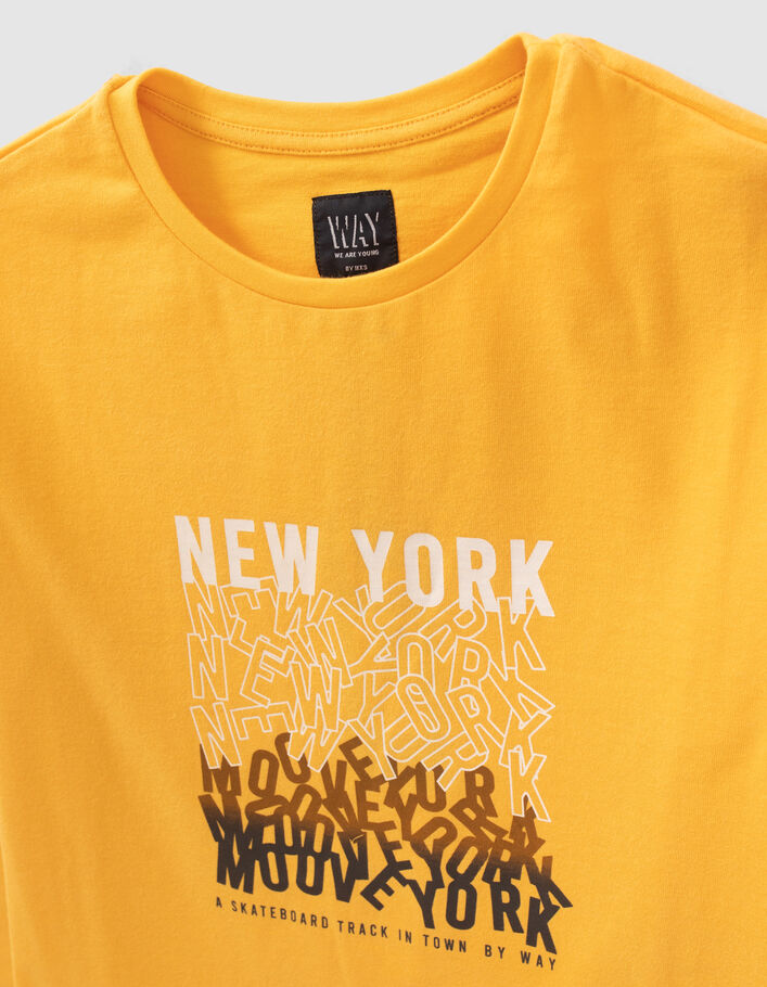 Boys’ yellow letter marking organic cotton T-shirt-2