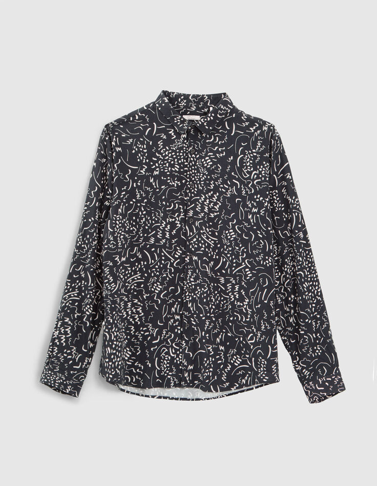 Chemise REGULAR marine LENZING™ ECOVERO™ imprimé graffiti Homme-14