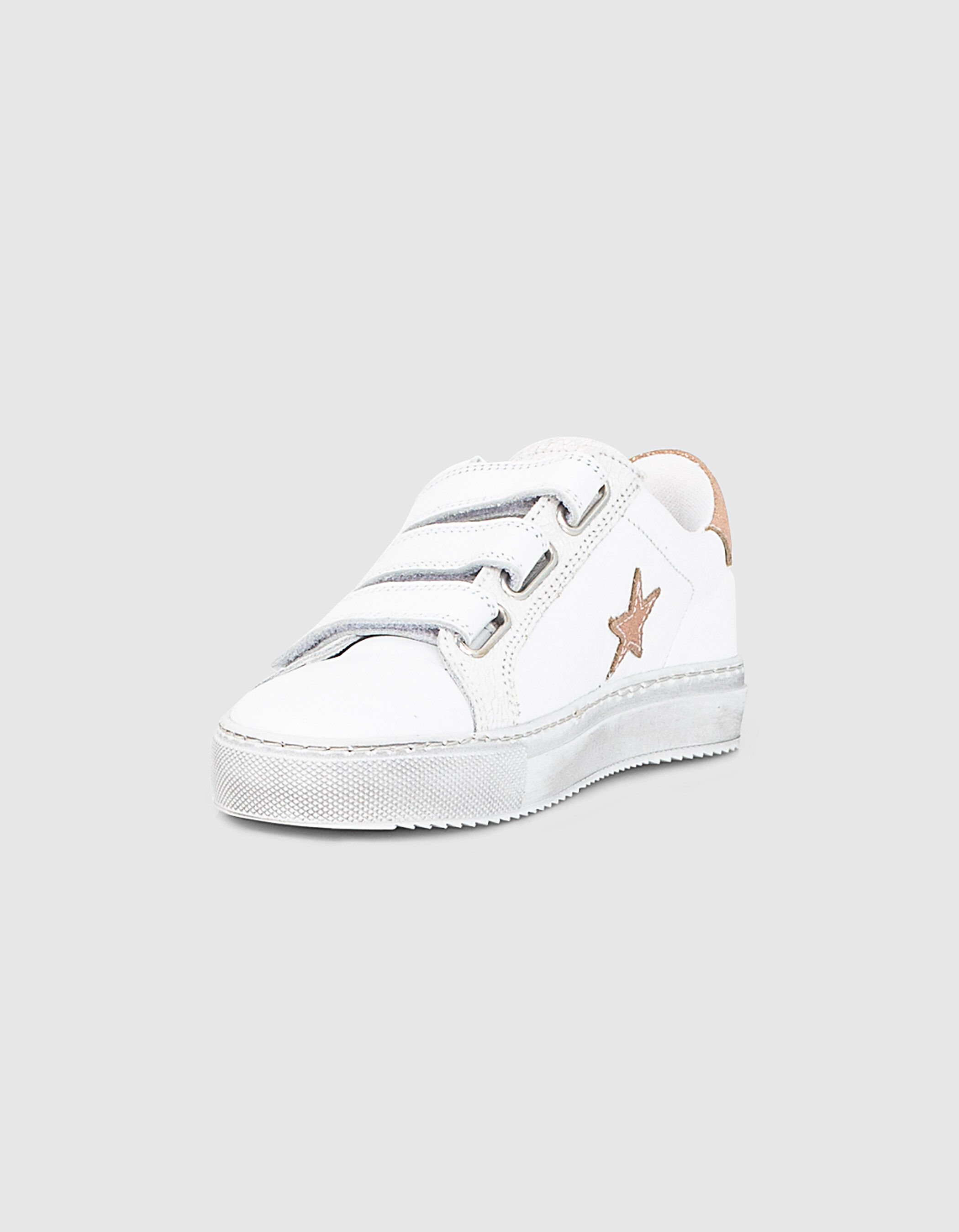 Girls white top velcro trainers