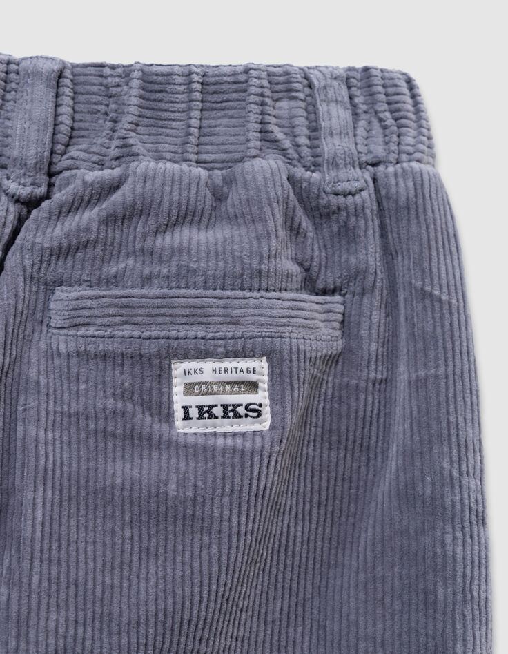 Blaue Loose-Jungenchinohose Rippstrick-5