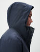 Marineblauwe parka met capuchon voor heren - WATERDICHT-6
