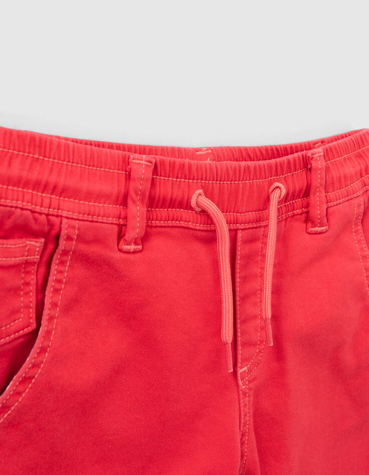 Bermudas vaquero rojo cintura elástica niño-3