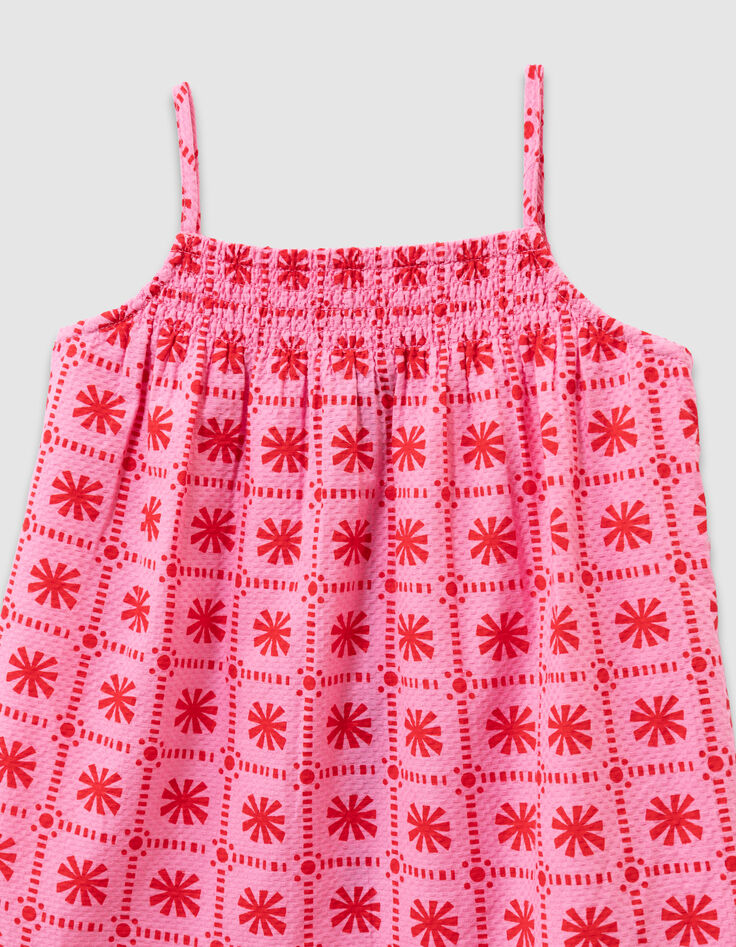 Girls’ pink graphic print dress-4 Girls’ pink graphic print dress-4
