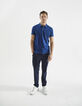 Polo indigo coton flammé Homme-2