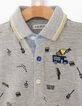 Polo gris medio efecto camisa bebé niño -2 Polo gris medio efecto camisa bebé niño -2