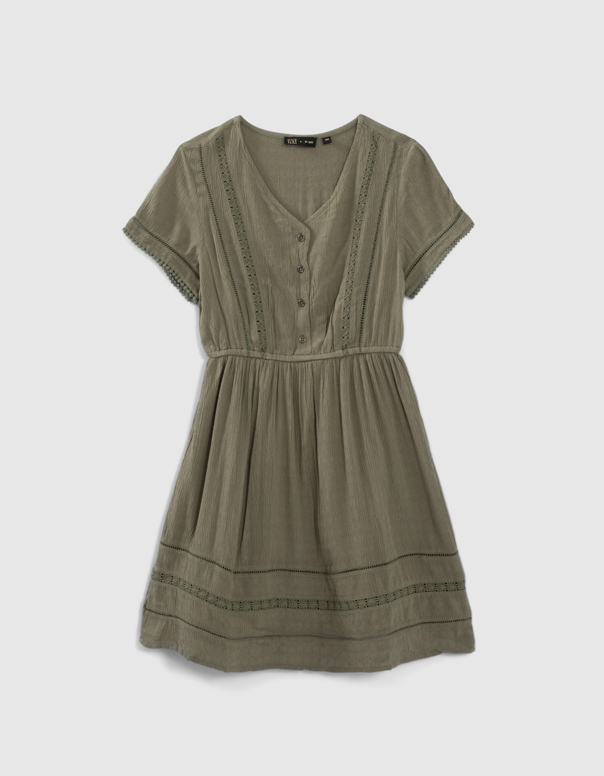 Robe verte Ecovero avec dentelle fille