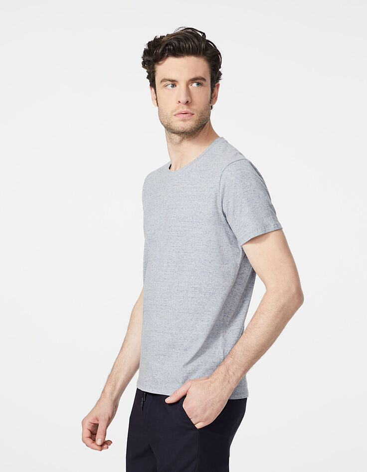 Men's grey blue marl T-shirt-2