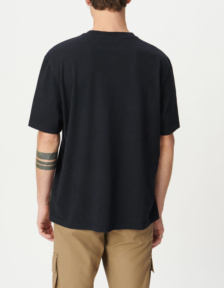 T-shirt marine col rond manches courtes Homme-3
