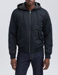 Marineblaue Herrenbomberjacke aus Nylon mit Kapuze-3