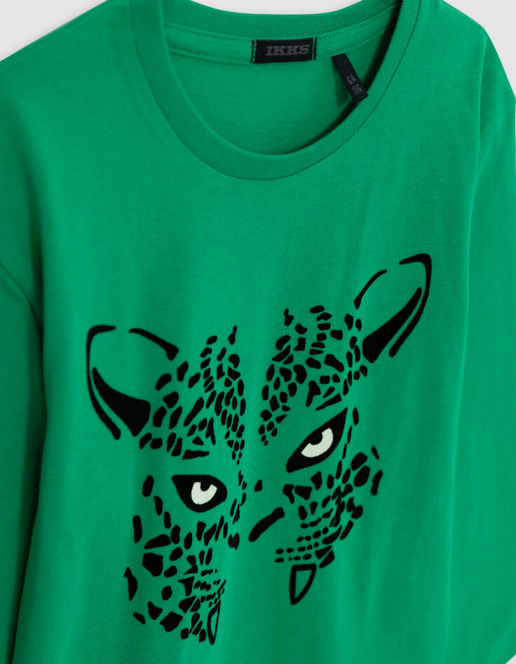 Jungen-T-Shirt aus Phosphor-Biowolle mit Leoaugen, Jungen-7 Jungen-T-Shirt aus Phosphor-Biowolle mit Leoaugen, Jungen-7