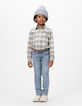 Blauwe slim jeans met gevlochten riem jongens-2