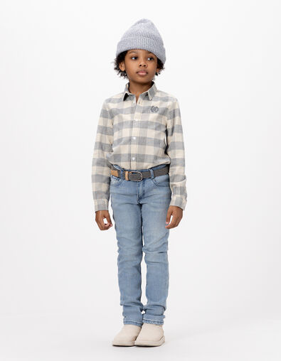 Blaue Slim-Jungenjeans mit Flechtgürtel - IKKS